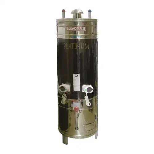 Platinum Unigas Gas Geyser heavy duty stainless steel water heater available at OMSA Traders Pakistan Platinum Unigas Gas Geyser stainless steel heavy-duty water heater for home use available at OMSA Traders Pakistan.